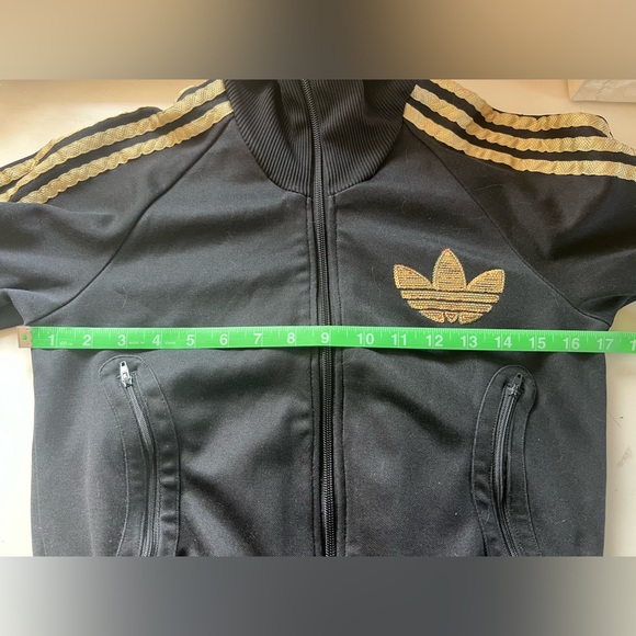 Adidas Black & Gold Sequin Sweater (Great Condition) 53% Cotton , 47% Polyester - Picture 11 of 13